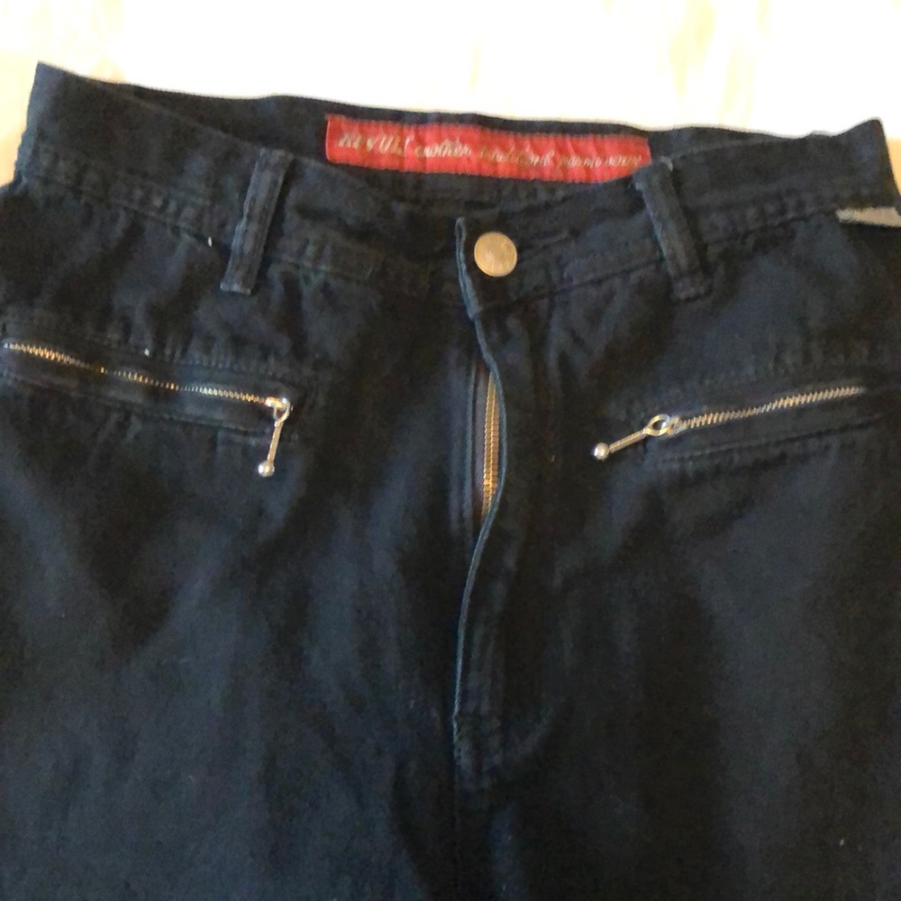 revolt wide leg black trousers